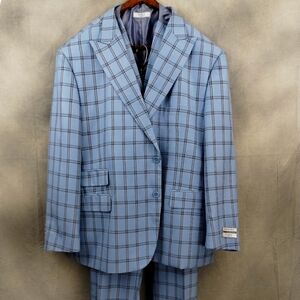NEW Vinci Mens Suit 3 Piece Set Size 56R Jacket Peak Lapel Blazer Pants Vest